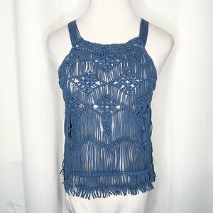 SLEEVELESS BOHEMIAN CROCHET FRINGED TOP BB